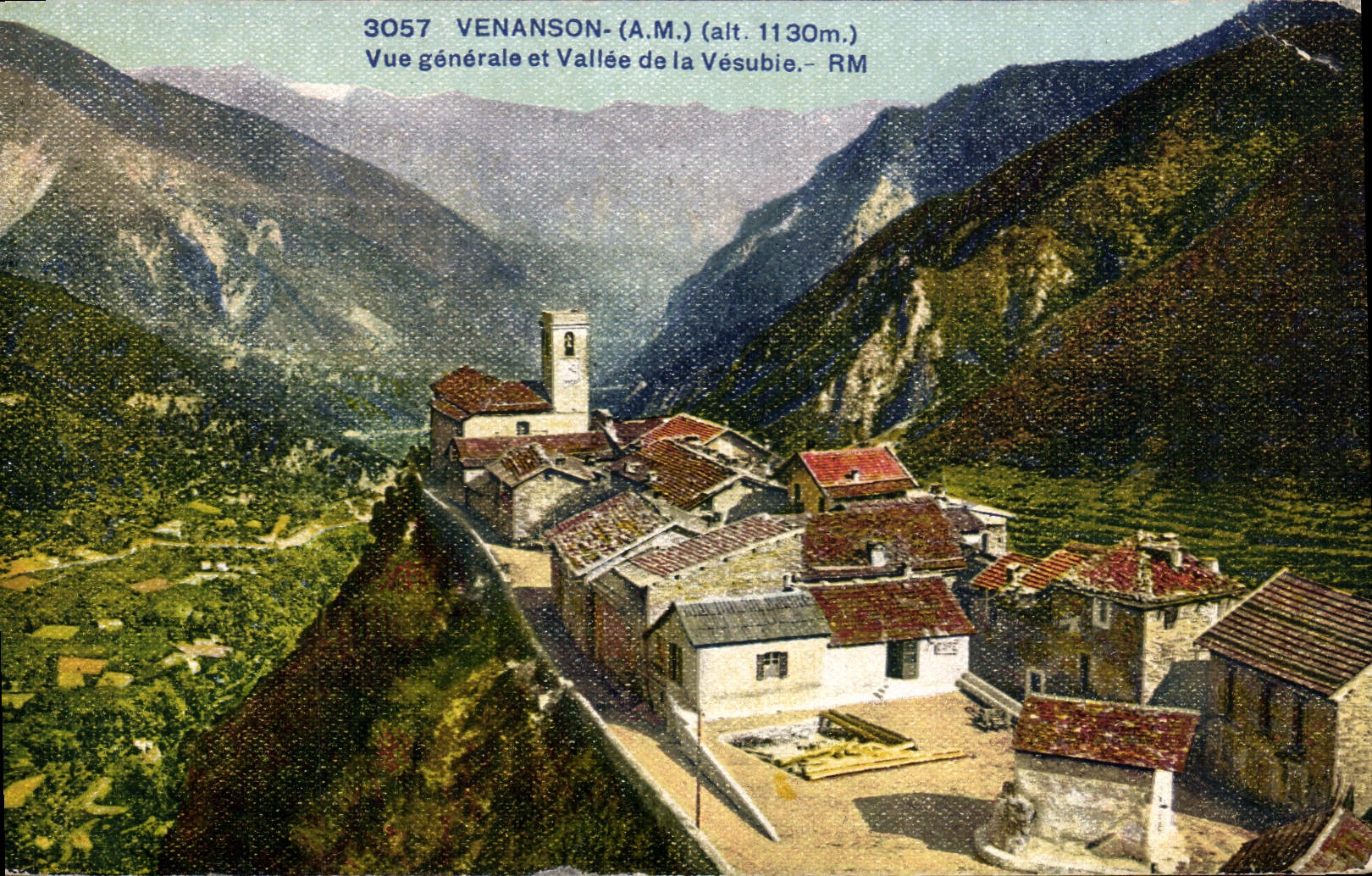 CPA Venanson A M vue generale et Vallee de la Vesubie 