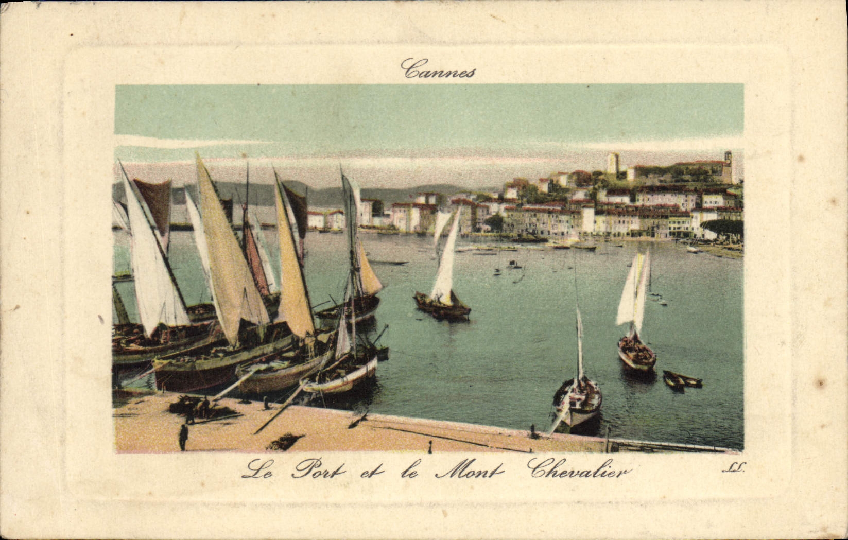 CPA Cannes le port de la Mont Chevalier 
