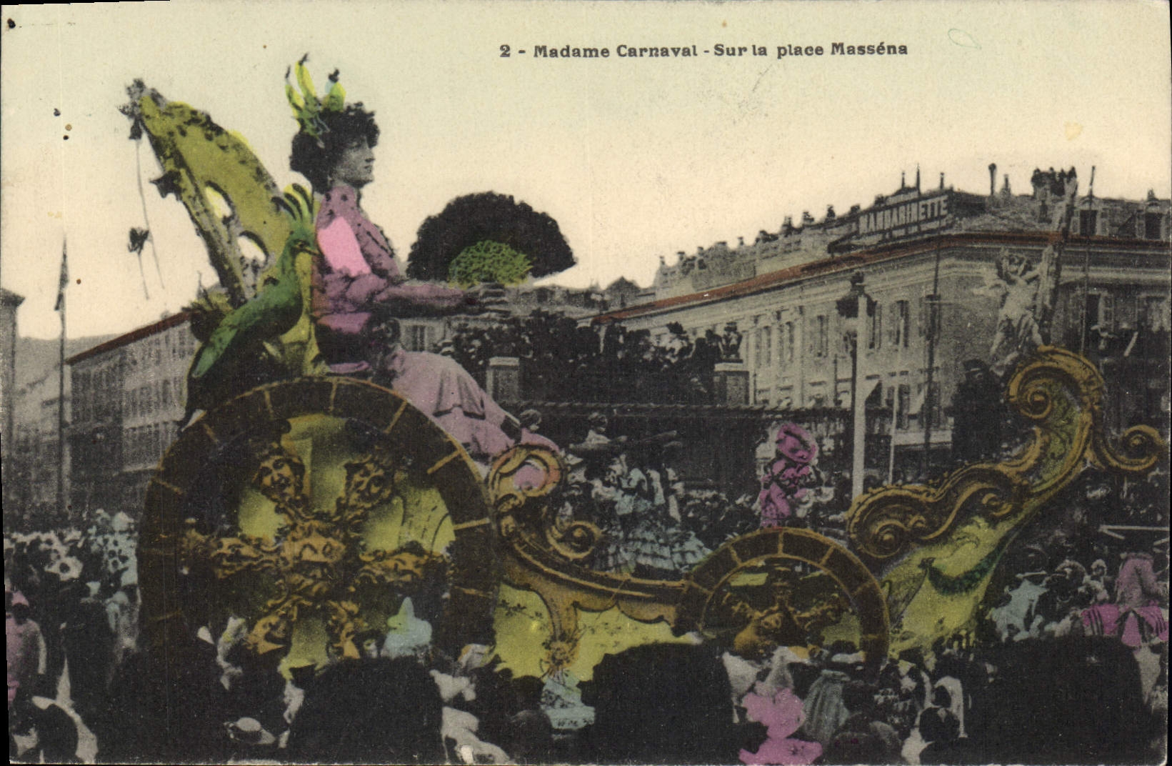 CPA Madame Carnaval sur la place Massena