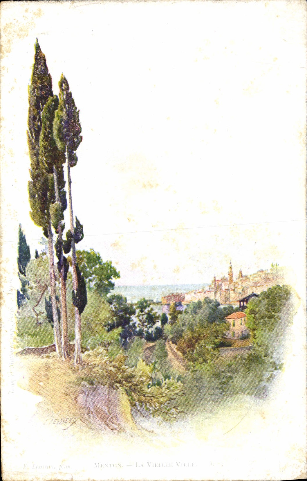 CPA Menton la vieille ville