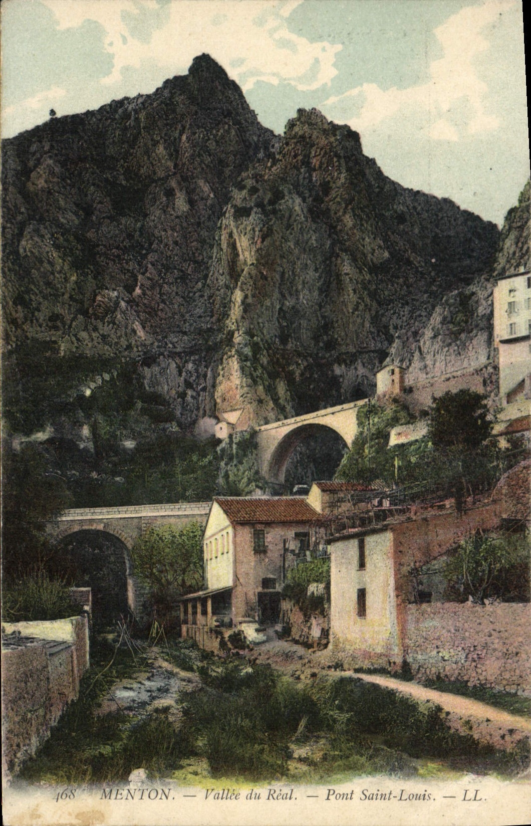 CPA Menton Vallee du Real Pont Saint Louis 