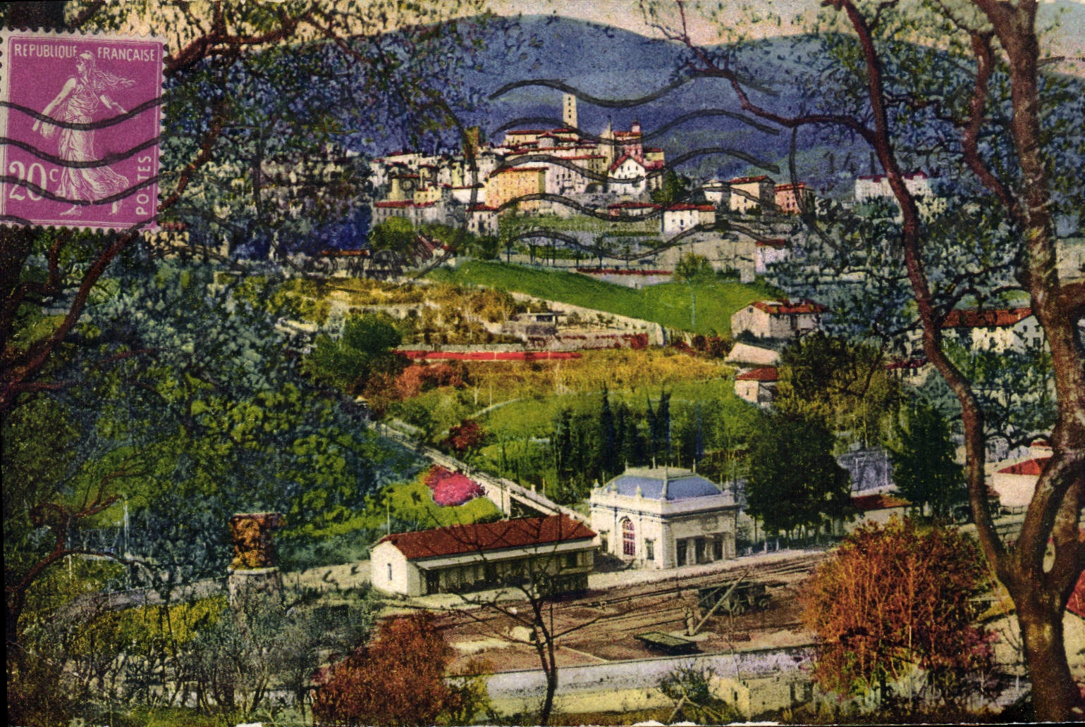 CPA Grasse vue generale prise entre les Oliviers cote Sud 