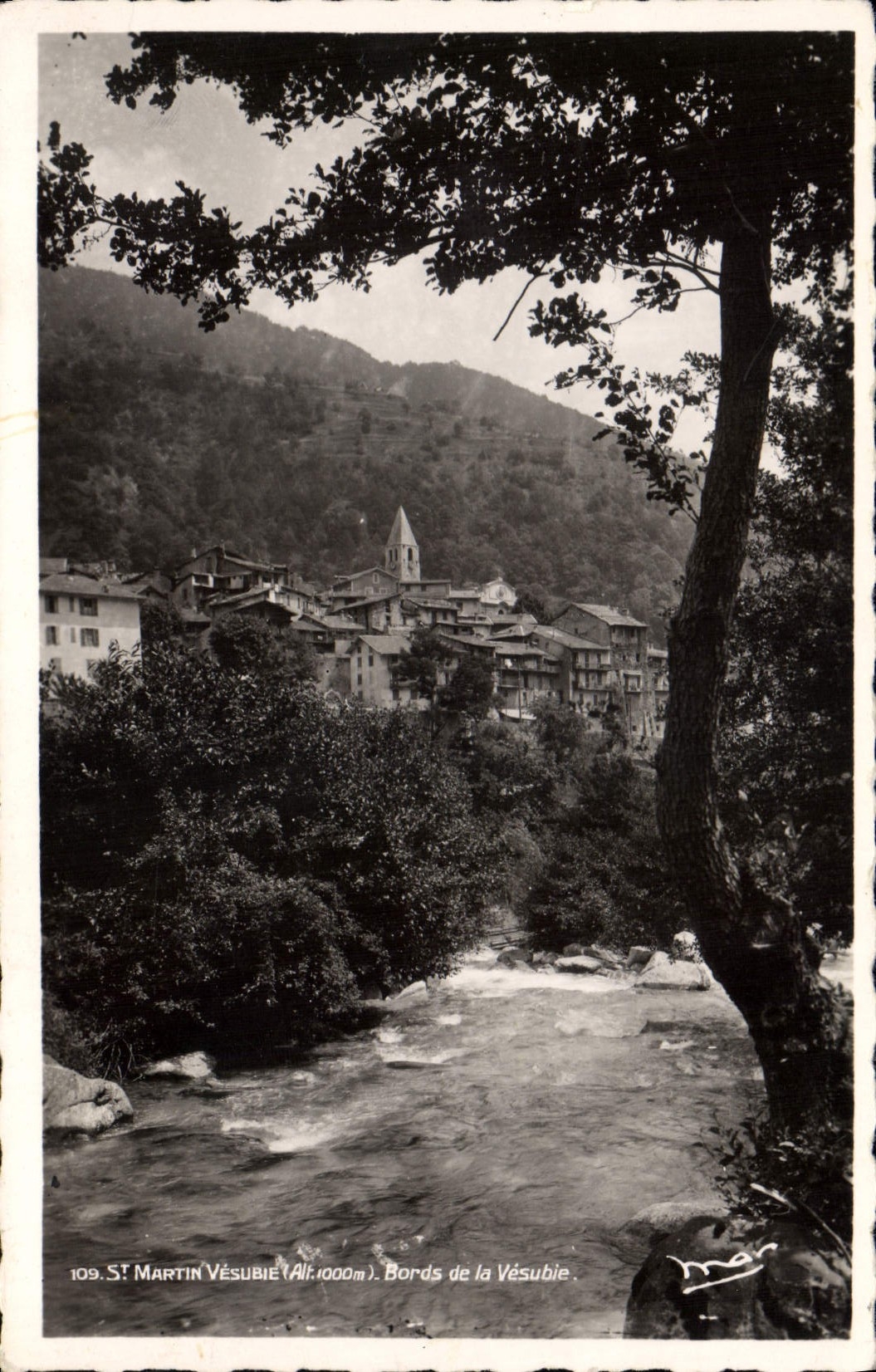 CPA La Suisse Nicole St Martin Vesubie Bords de la Vesubie 