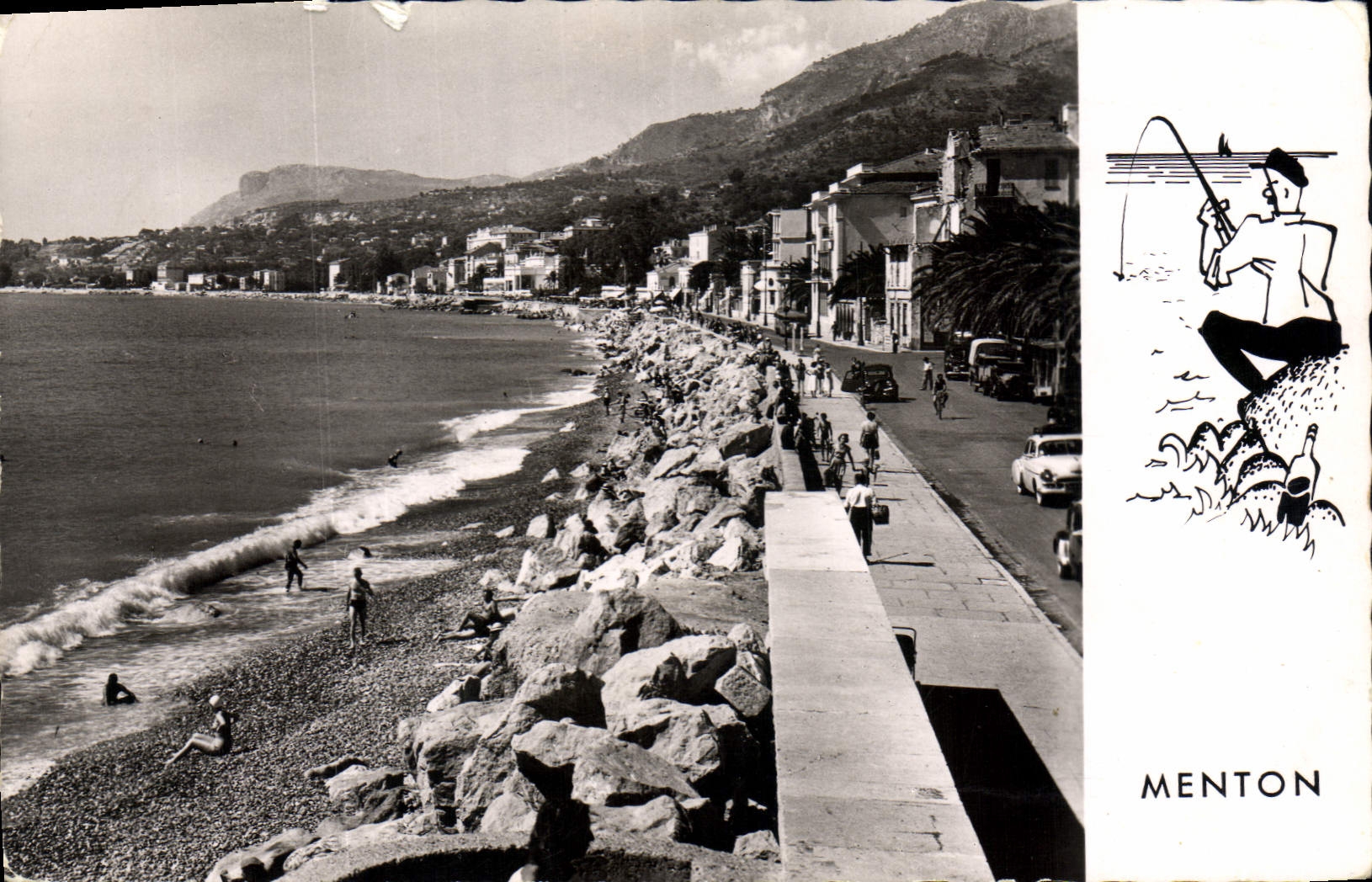 CPA Menton La Promenade du Midi 