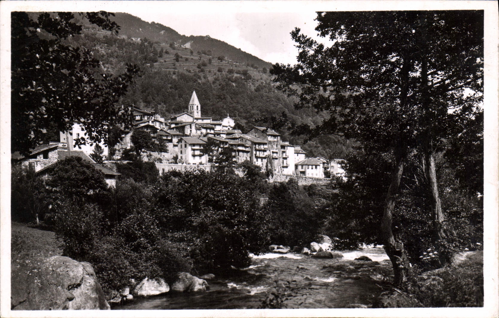 CPA La Suisse Nicoise St Martin Vesubie vue generale et torrent du Boreon