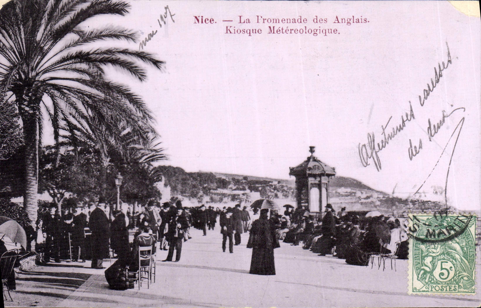 CPA Nice La Promenade des Anglais Kiosque Metereologique 
