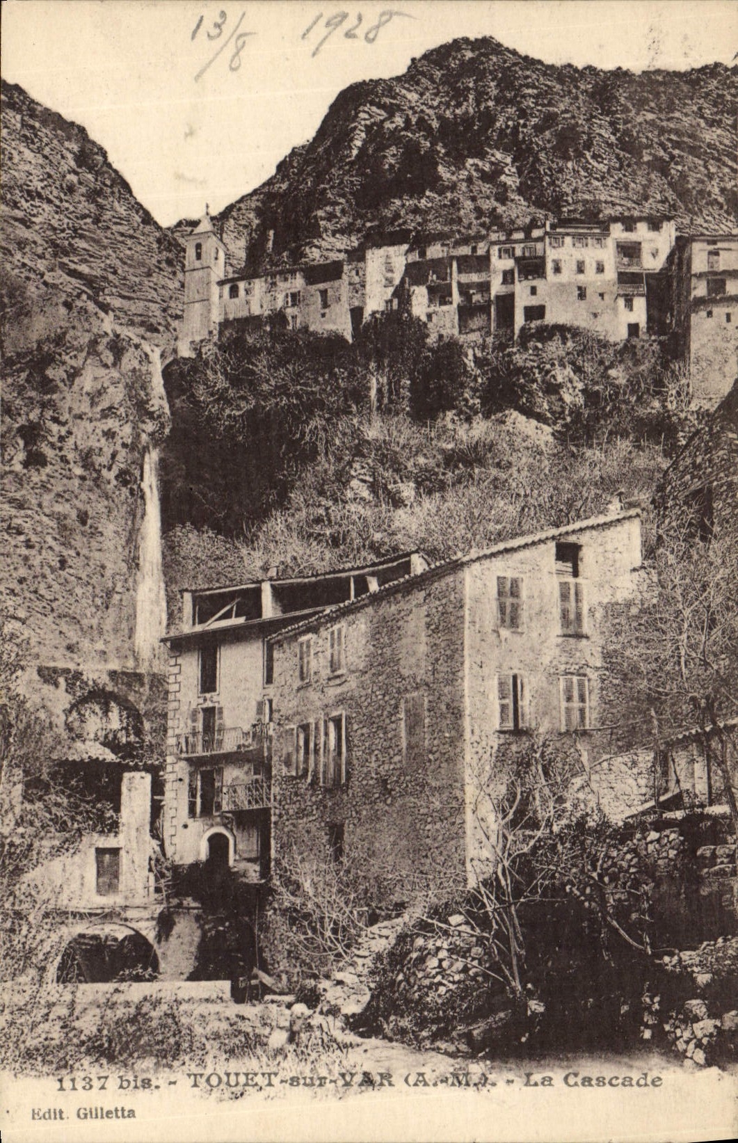 CPA Touet sur Var La Cascade 