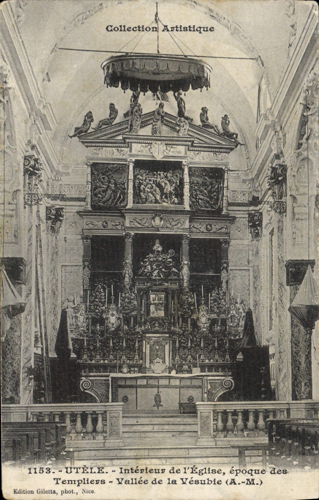 CPA Utele Interieur de l'Eglise epoque des Templiers Vallee de la Vesubie 