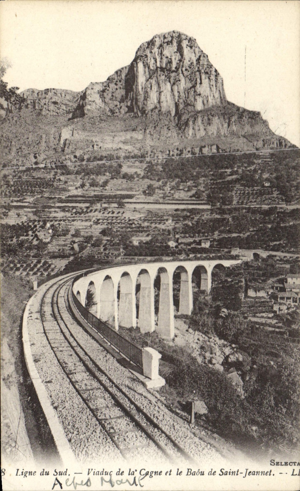 CPA Ligne du Sud Viaduc de la Cagne et le Baou de Saint Jeannet