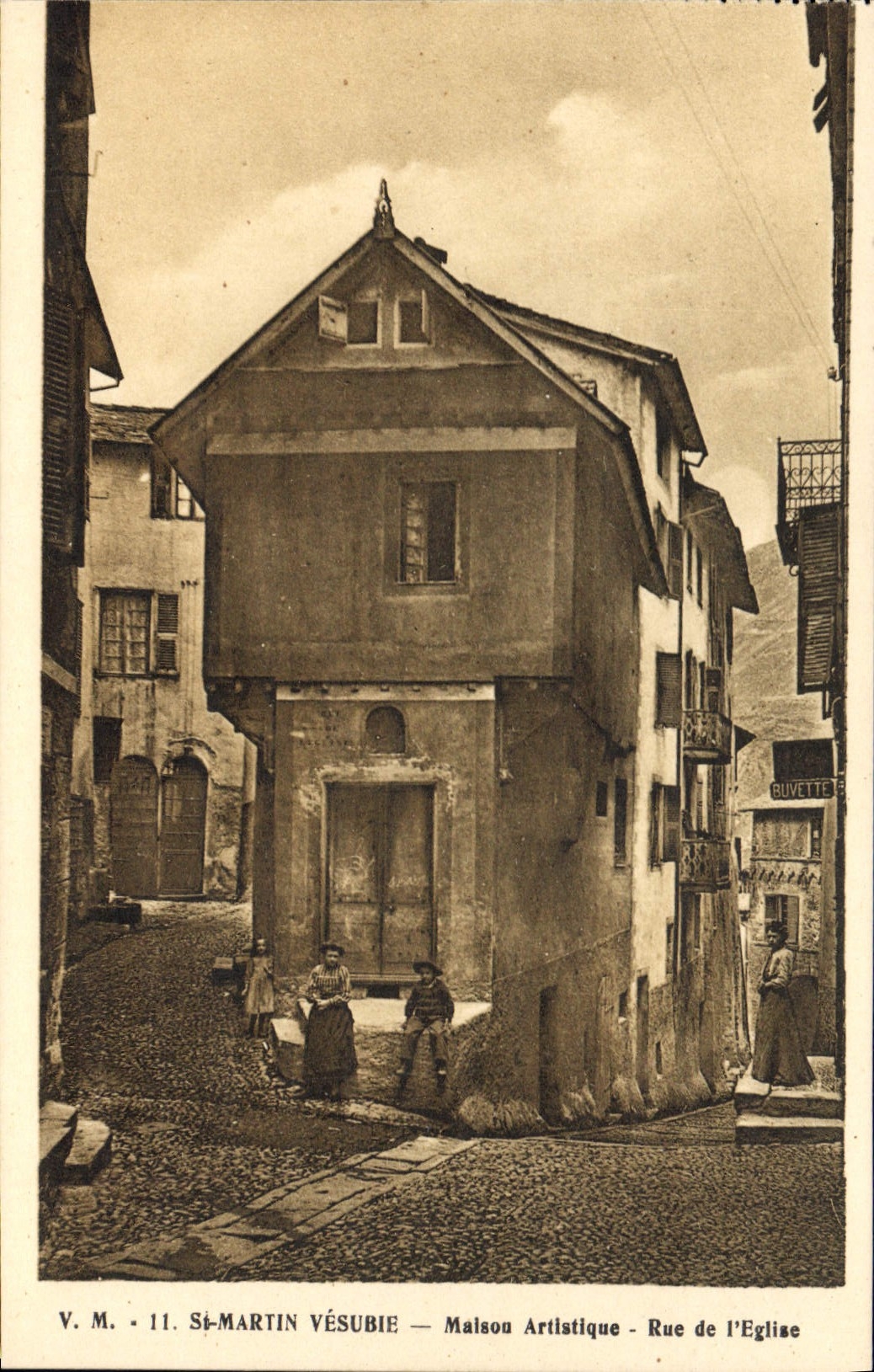 CPA St Martin Vesubie Maison Artistique Rue de l'Eglise