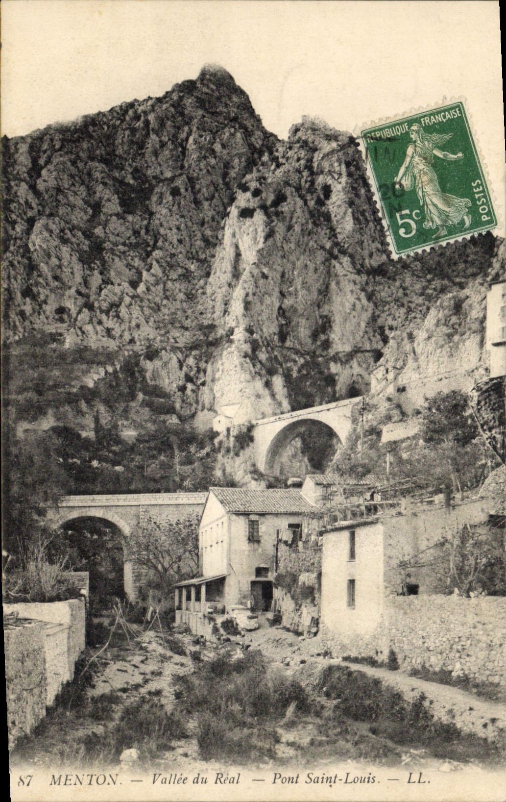 CPA Menton Vallee du Real pont Saint Louis 