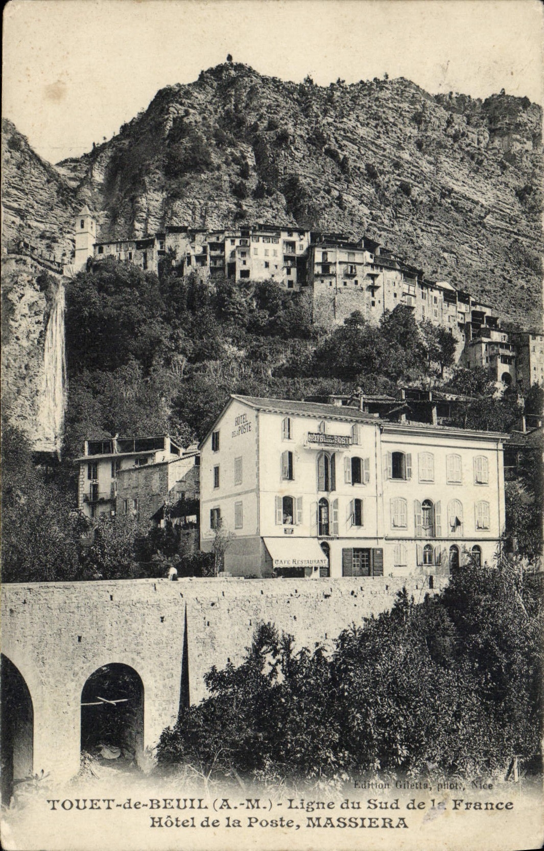 CPA Touet de Beuil Ligne du sud de la France hotel de la poste Masseira