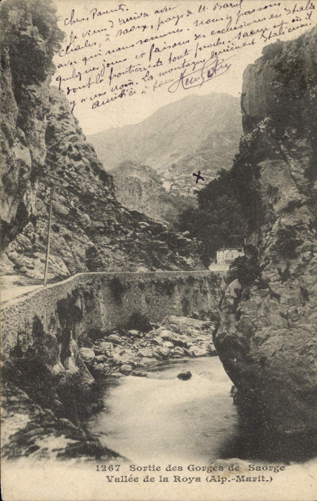 CPA Sortie des Gorges de Saorge vallee de la Roya Alp Marit