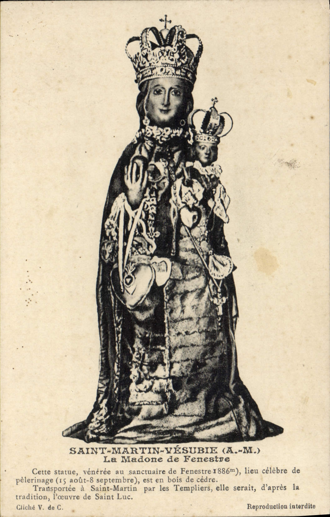 CPA Saint Martin vesubie A M le Madone de Fenestre