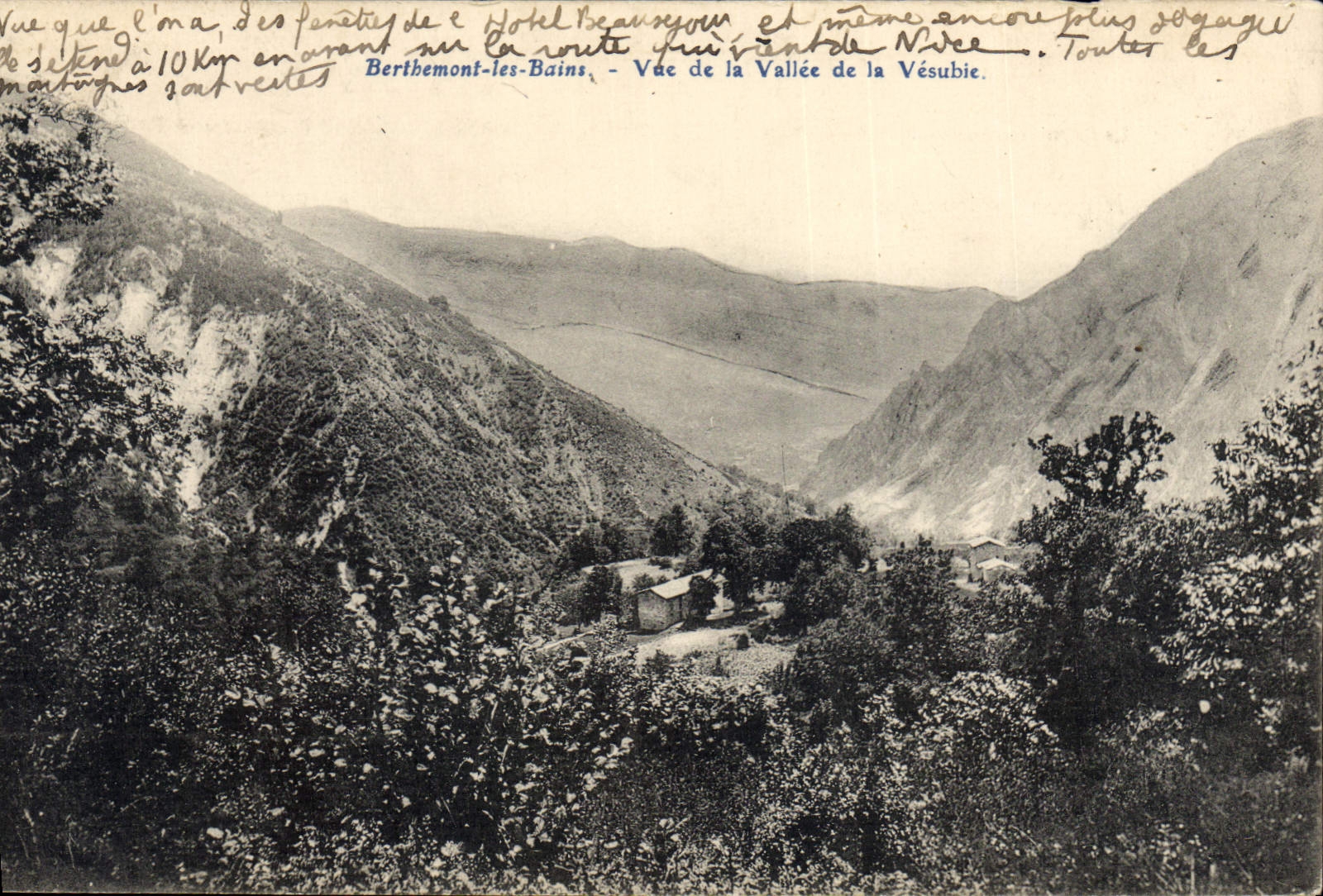 CPA Berthemont les Bains vue de la Vallee de la Vesubie 
