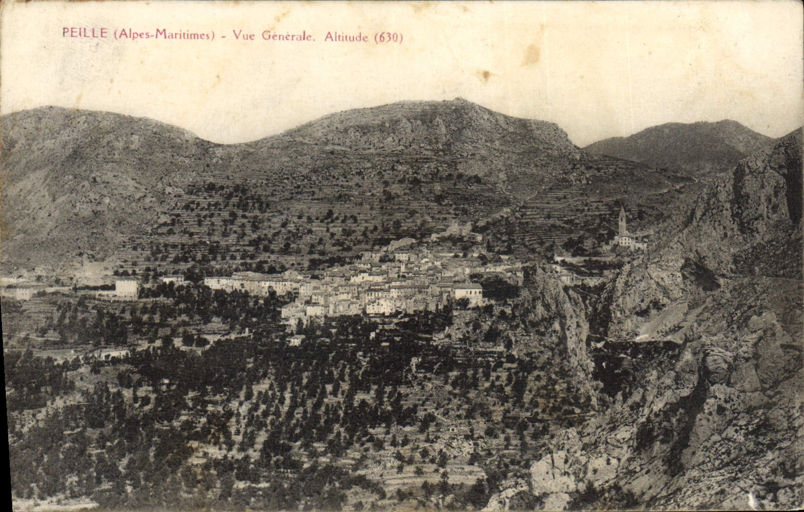 CPA Peille Alpes Maritimes vue generale Altitude