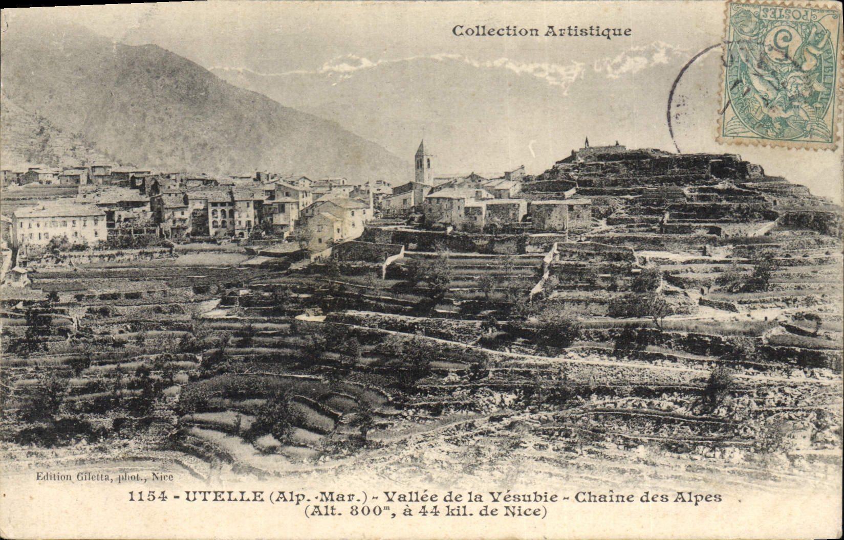 CPA Utelle Vallee de la Vesubie Chaine des Alpes