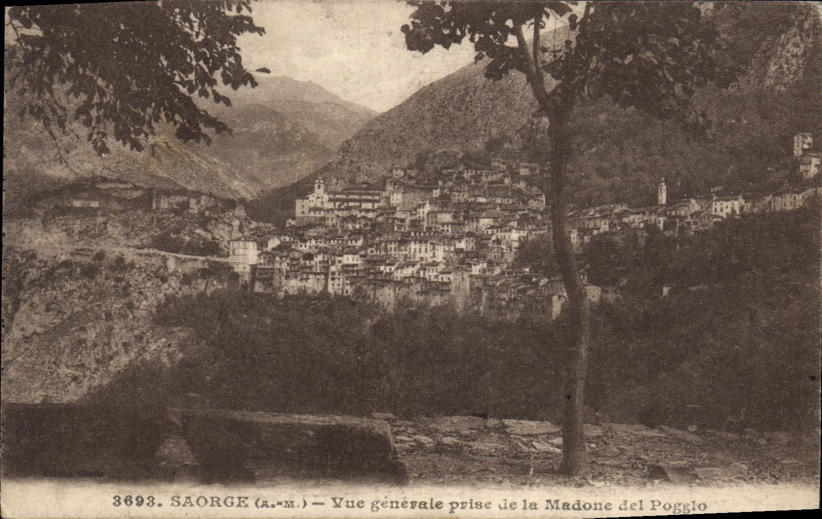 CPA Saorge Vue generale de la Madone del Poggio