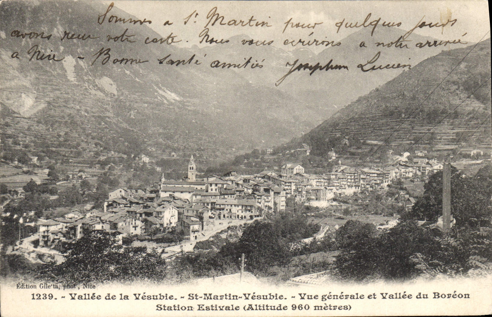 CPA Vallee de la Vesubie St Martin Vesubie Vue generale et vallee du Boreon 