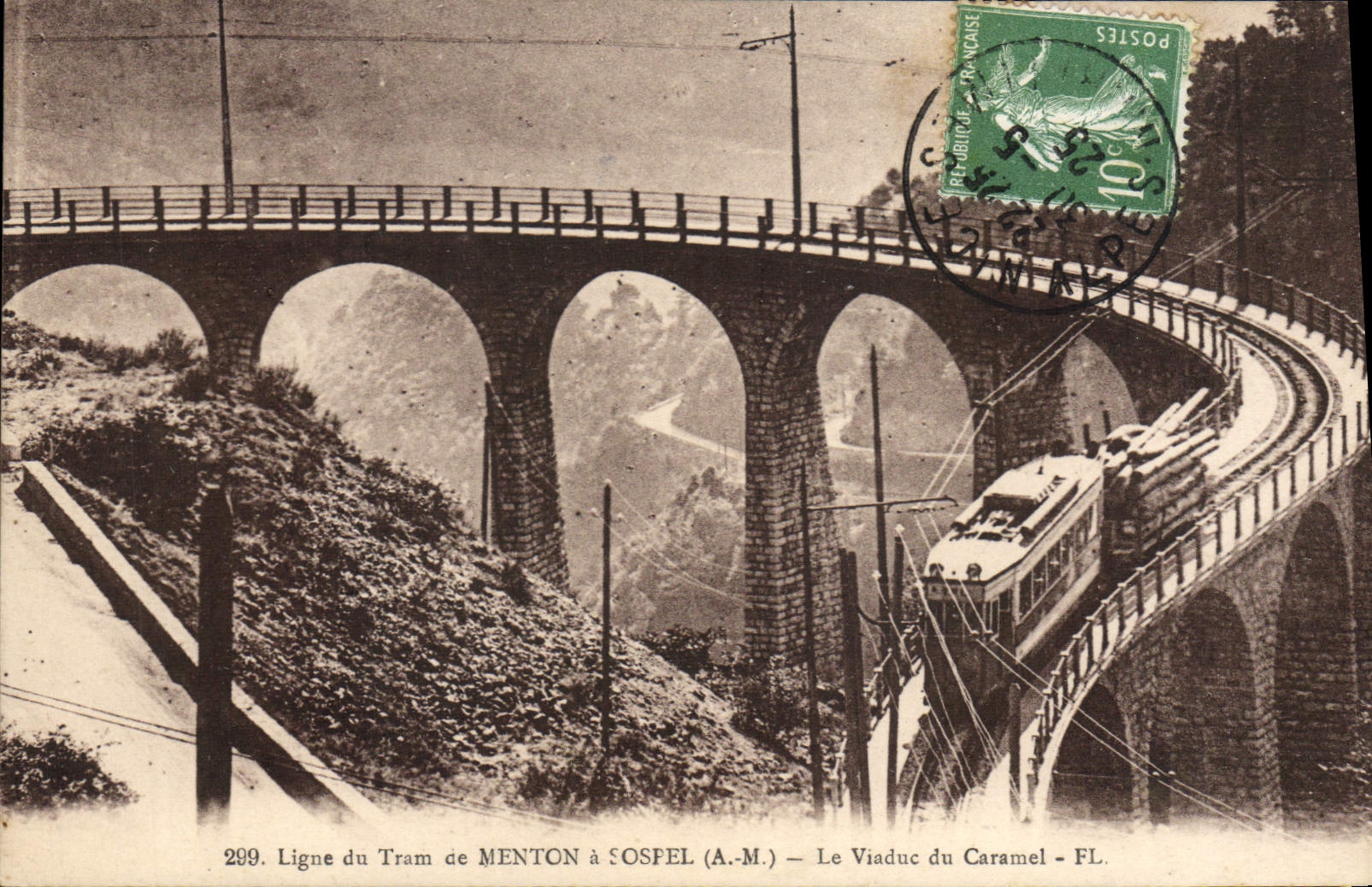 CPA Legne du Tram de Menton a Sospel Le Viaduc du Caramel