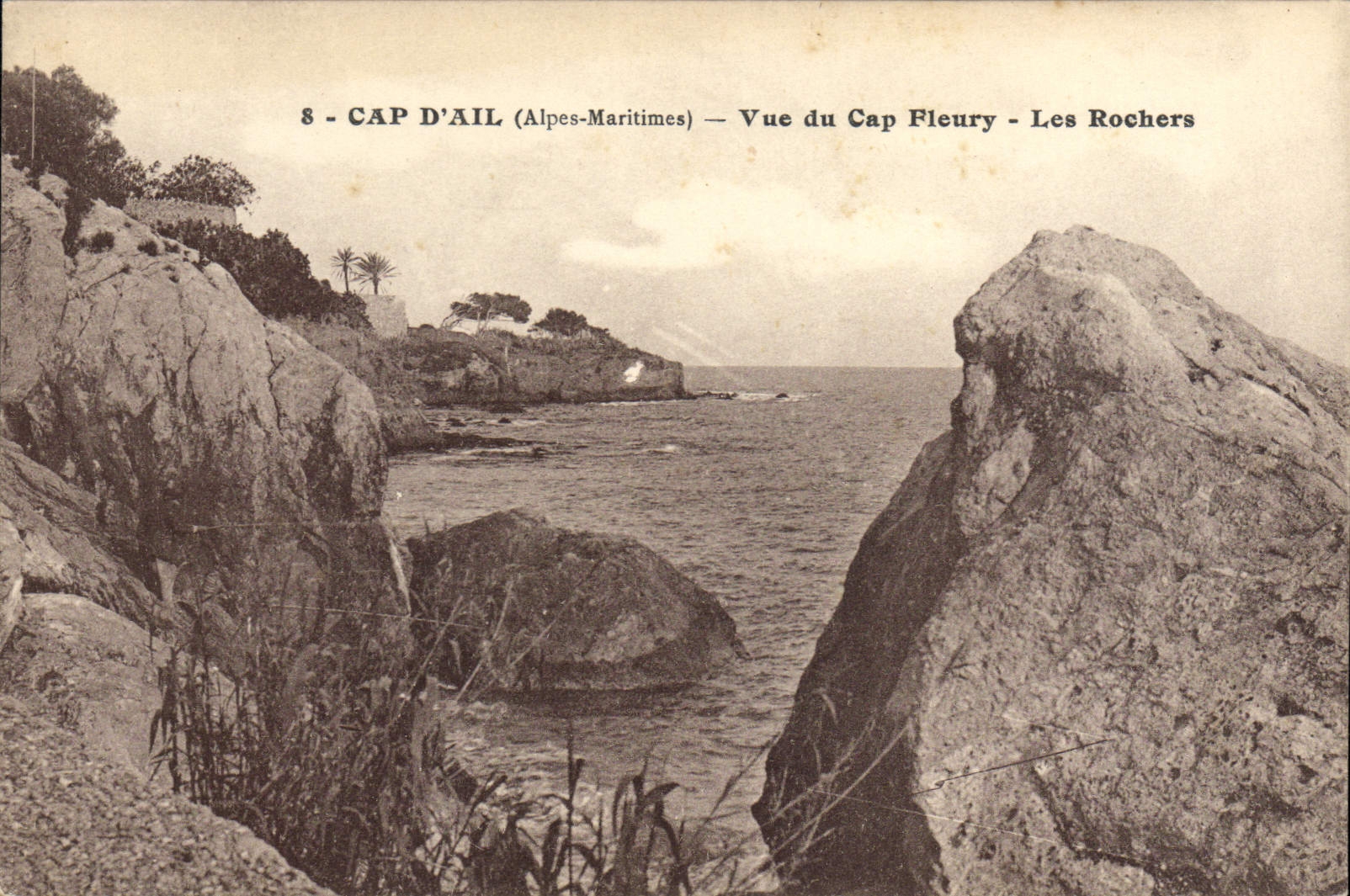 CPA Cap d'Ail Alpes Maritimes Vue du Cap Fleury Les Rochers 