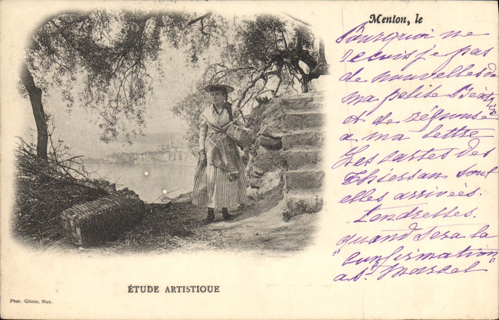 CPA Menton etude artistique 