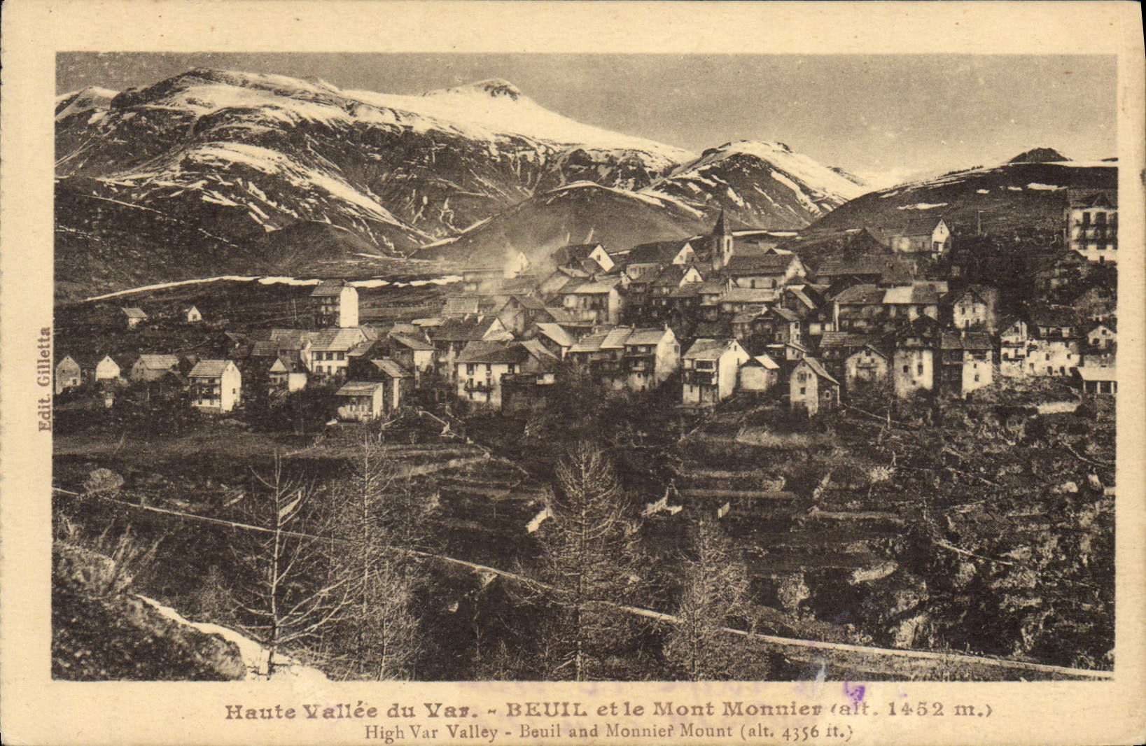 CPA Haute Valle du Var Beuil et le Mont Monuier
