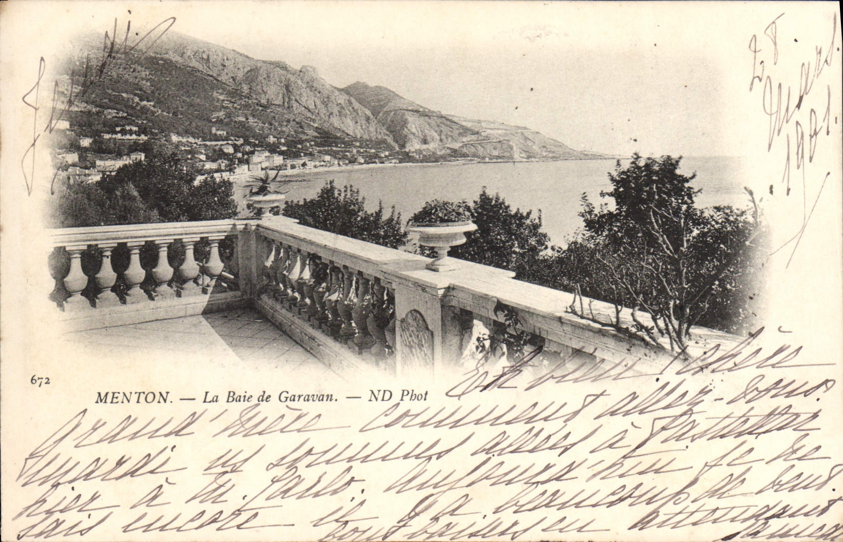 CPA Menton La Baie de Garavan 