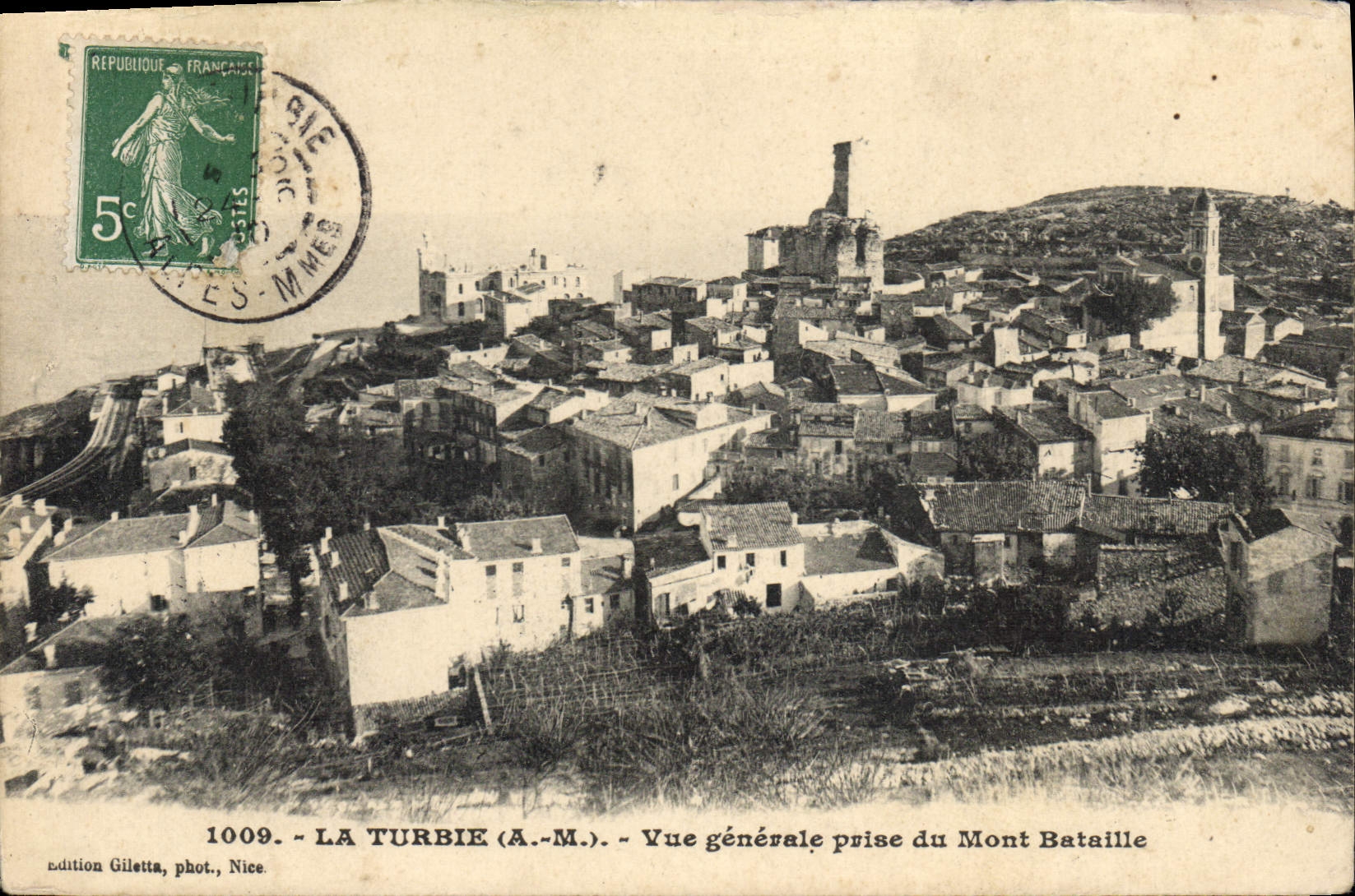 CPA La Turbie A M vue generale prise du Mont Bataille