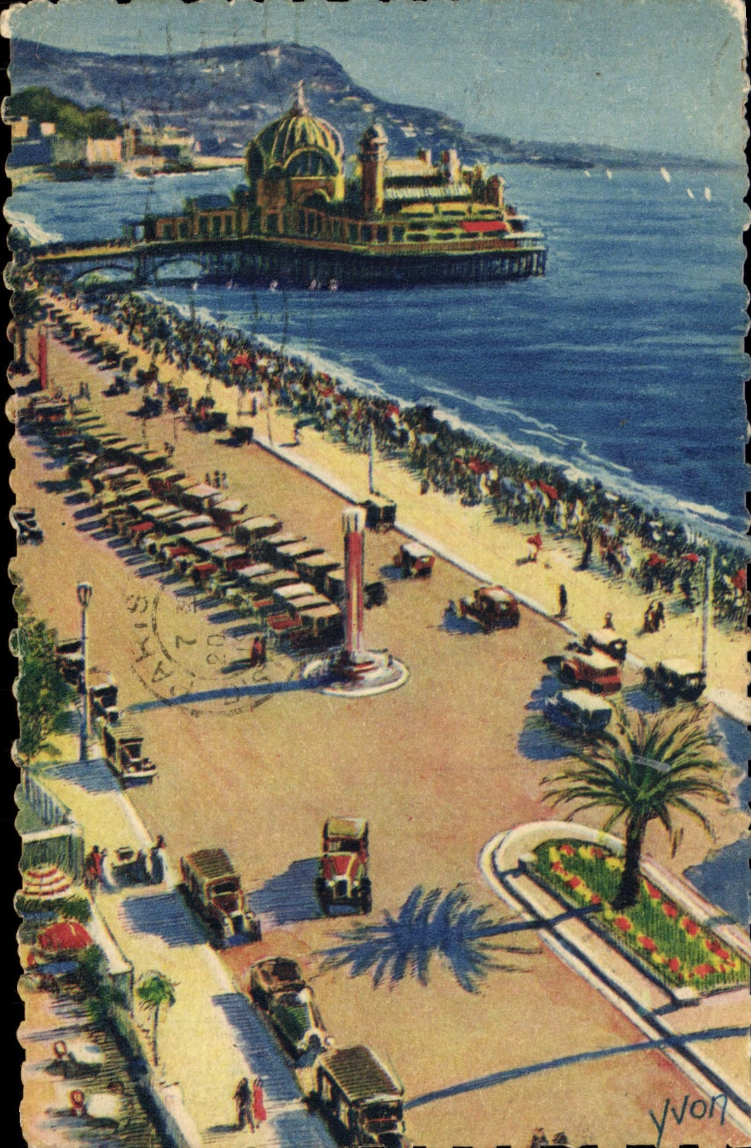 CPA Cote d'Azur Nice Alpes Maritimes Promenade des Anglais et palais de la Jetee 