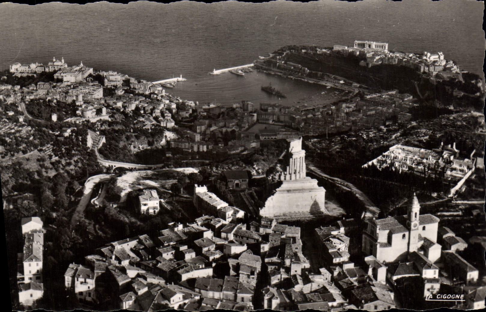 CPA En avion sur la Turbie vue generale sur la Turbie la Tour d'Auguste et la Pre de Monaco