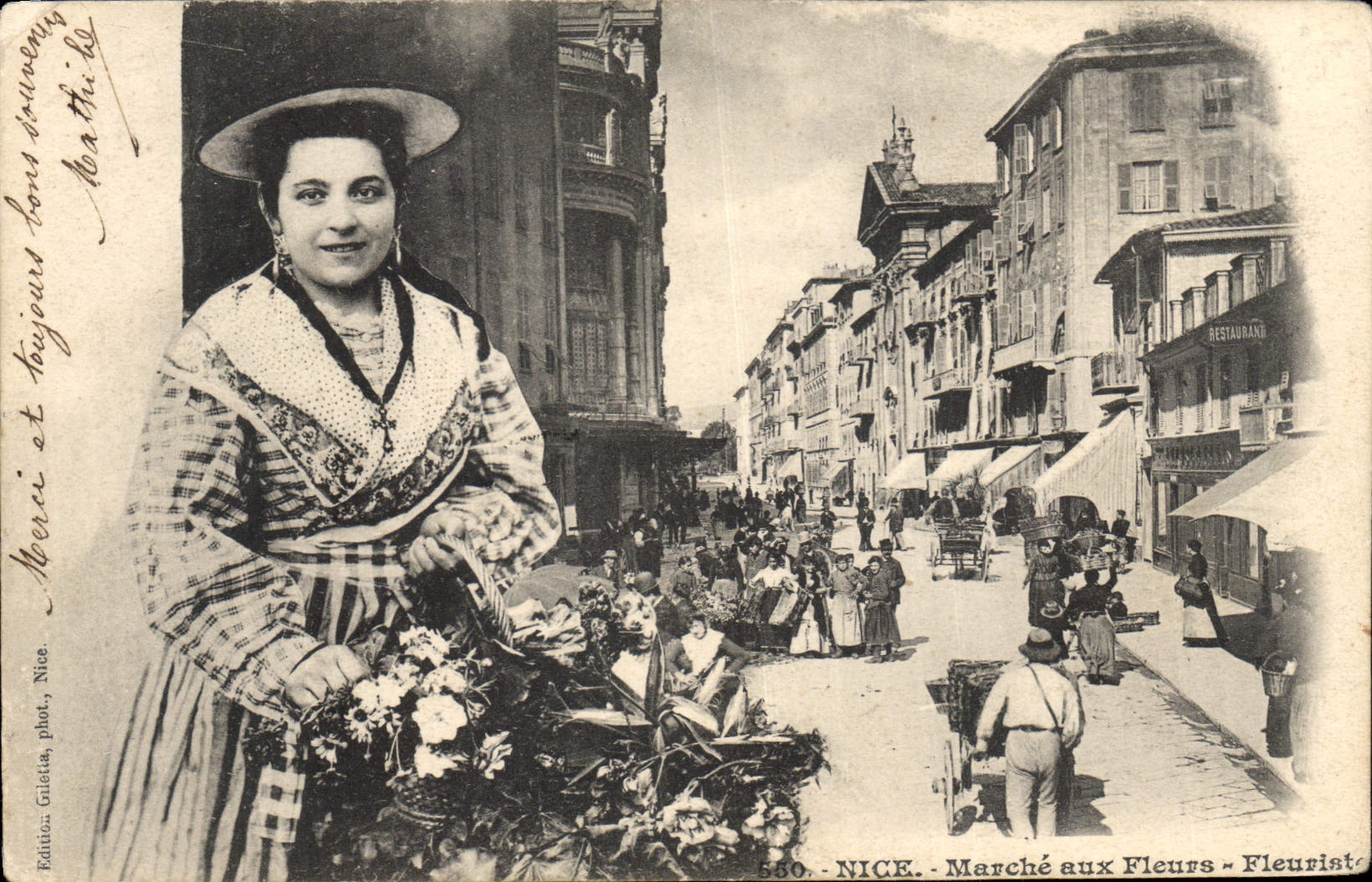 CPA Nice Marché aux Fleurs fleuriste