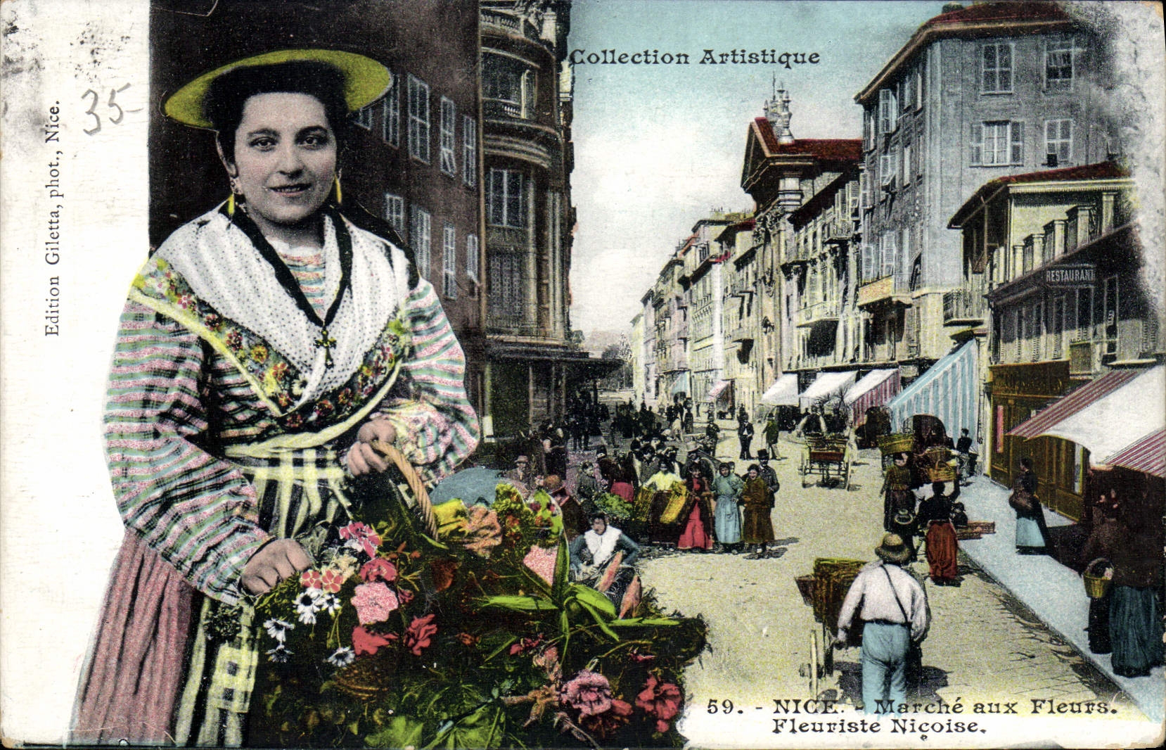 CPA Nice Marché aux Fleurs Fleuriste Nicoise 