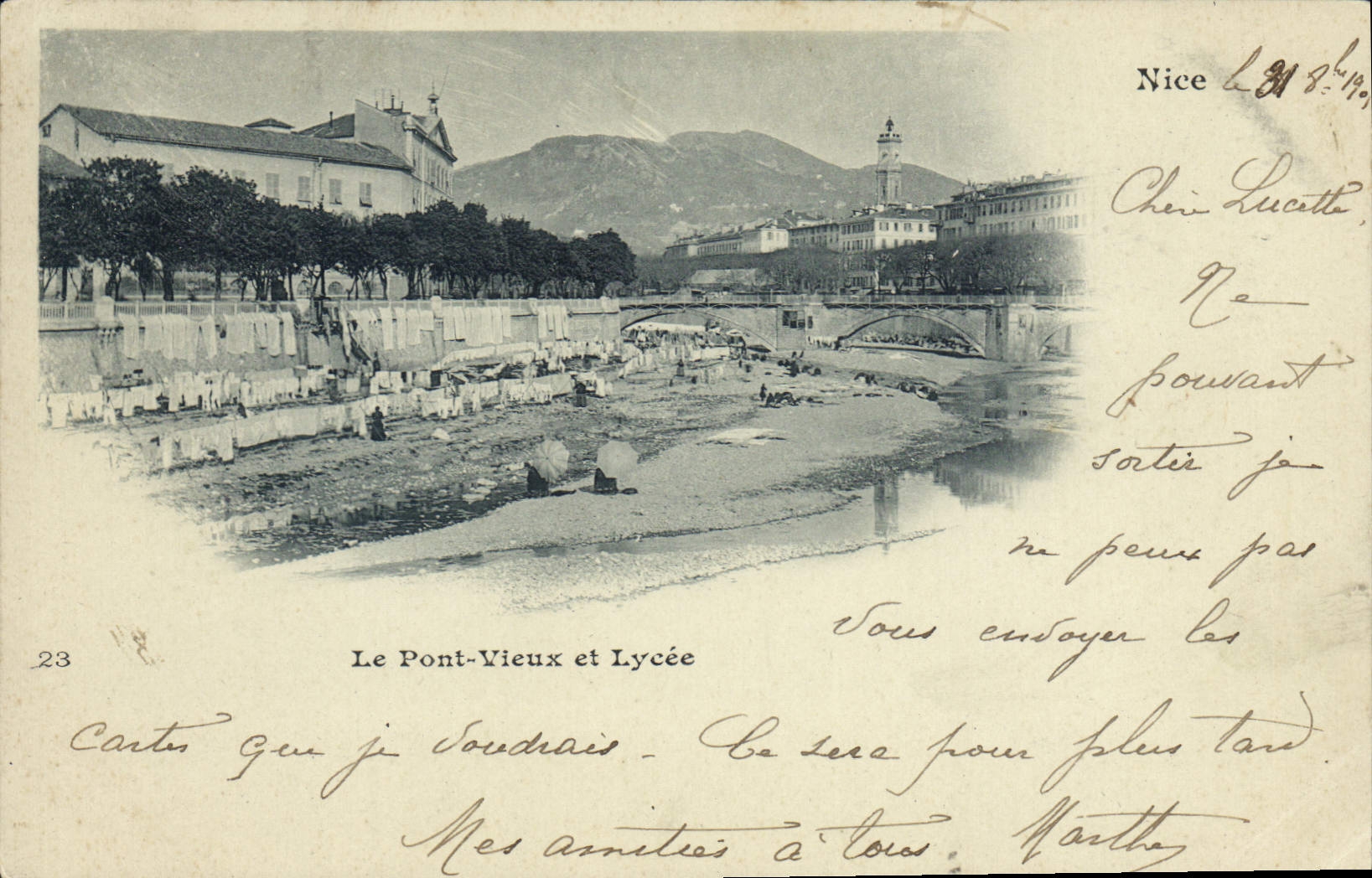 CPA Nice le pont vieux et Lycee