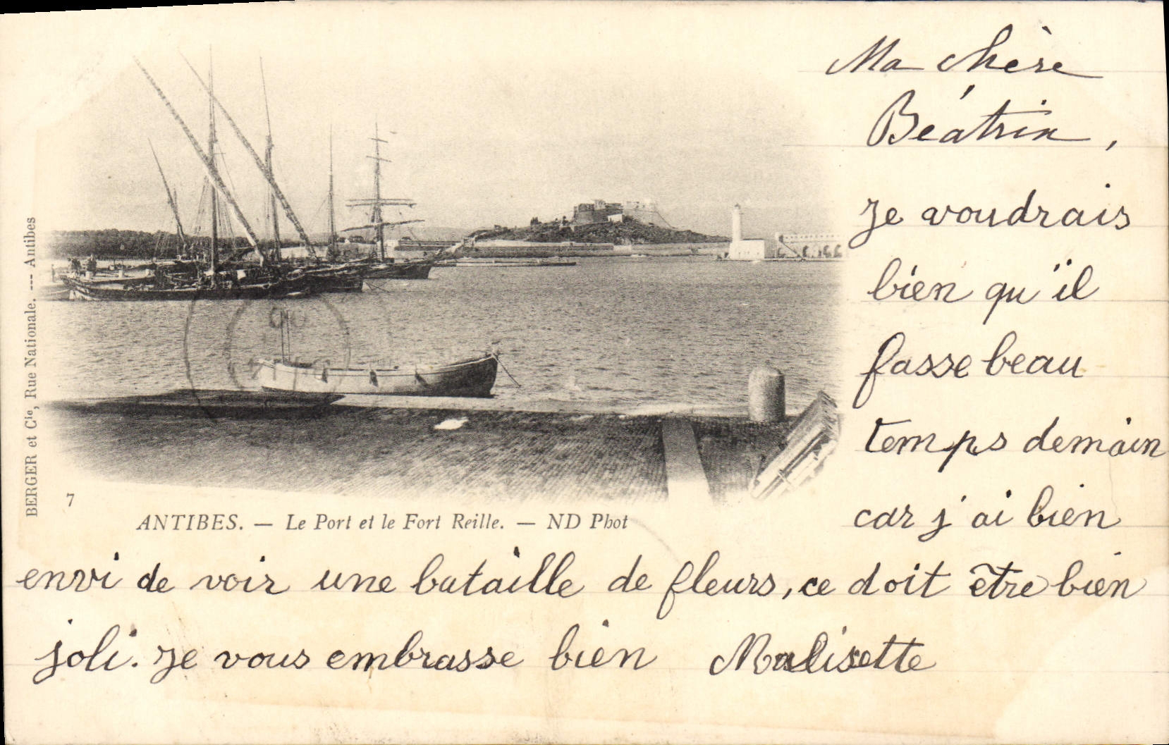 CPA Antibes Le Port et le Fort Reille 