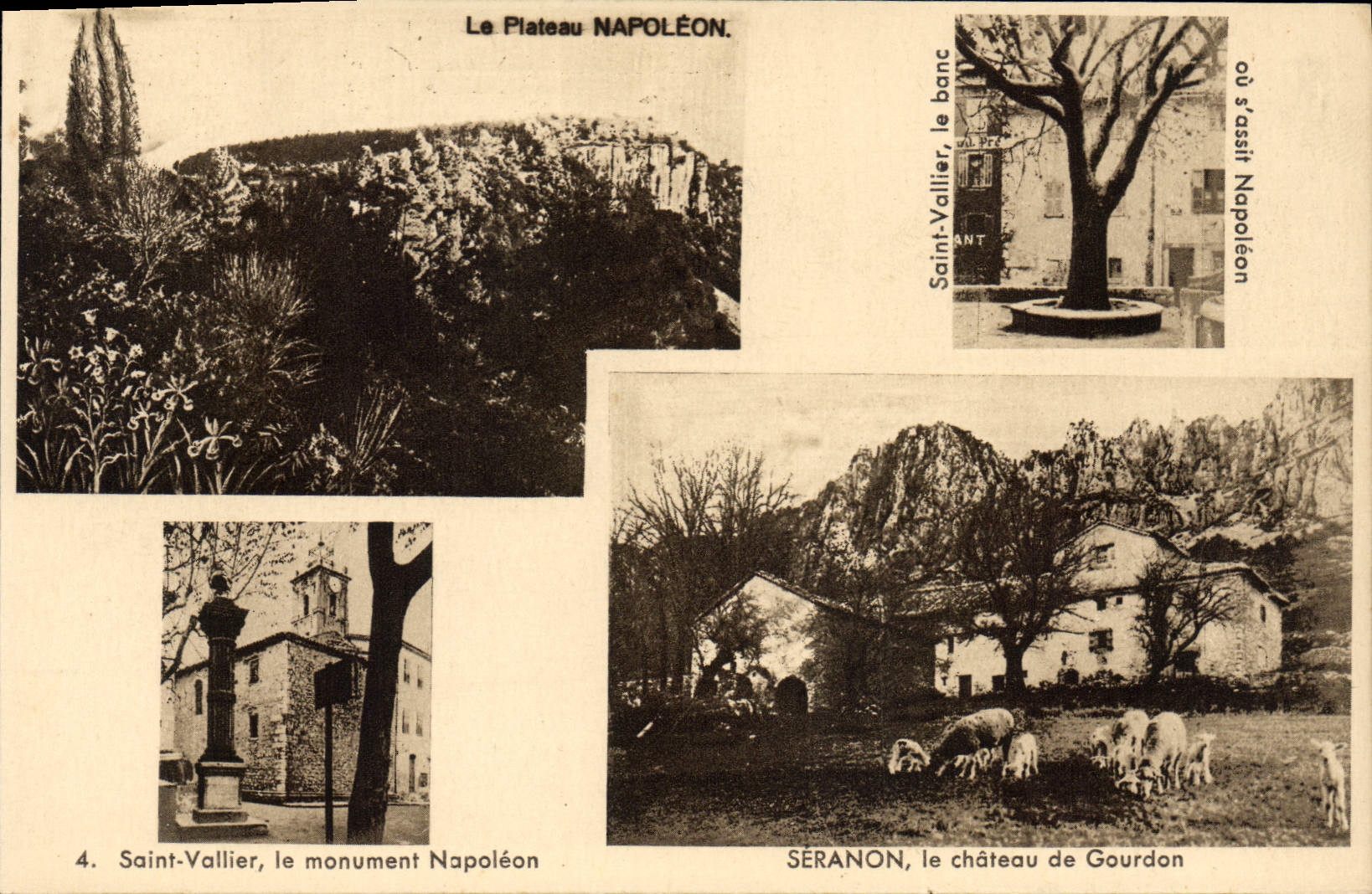 CPA Le Plateau Napoleon Saint Vallier le monument Napoleon Seranon le chateau de Gourdon