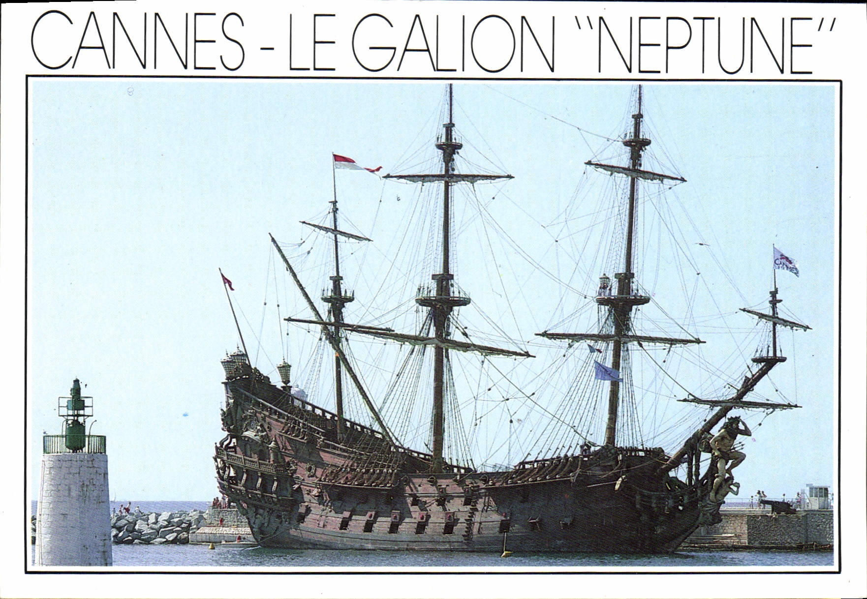 CPSM Cote d'Azur French Riveira Cannes la Galio Neptune Vieux Port part de cannes 