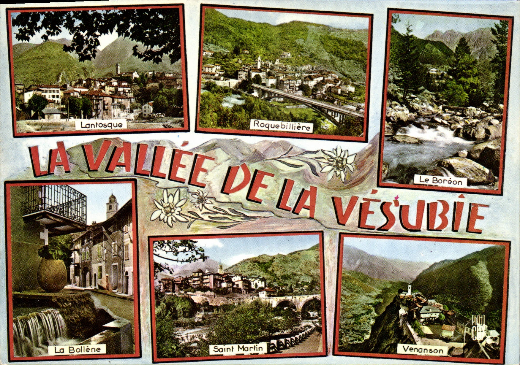 CPSM Vallee de la Vesubie Alpes Maritimes LantosqueRoquebillière Bollèle Saint Martin Venanson