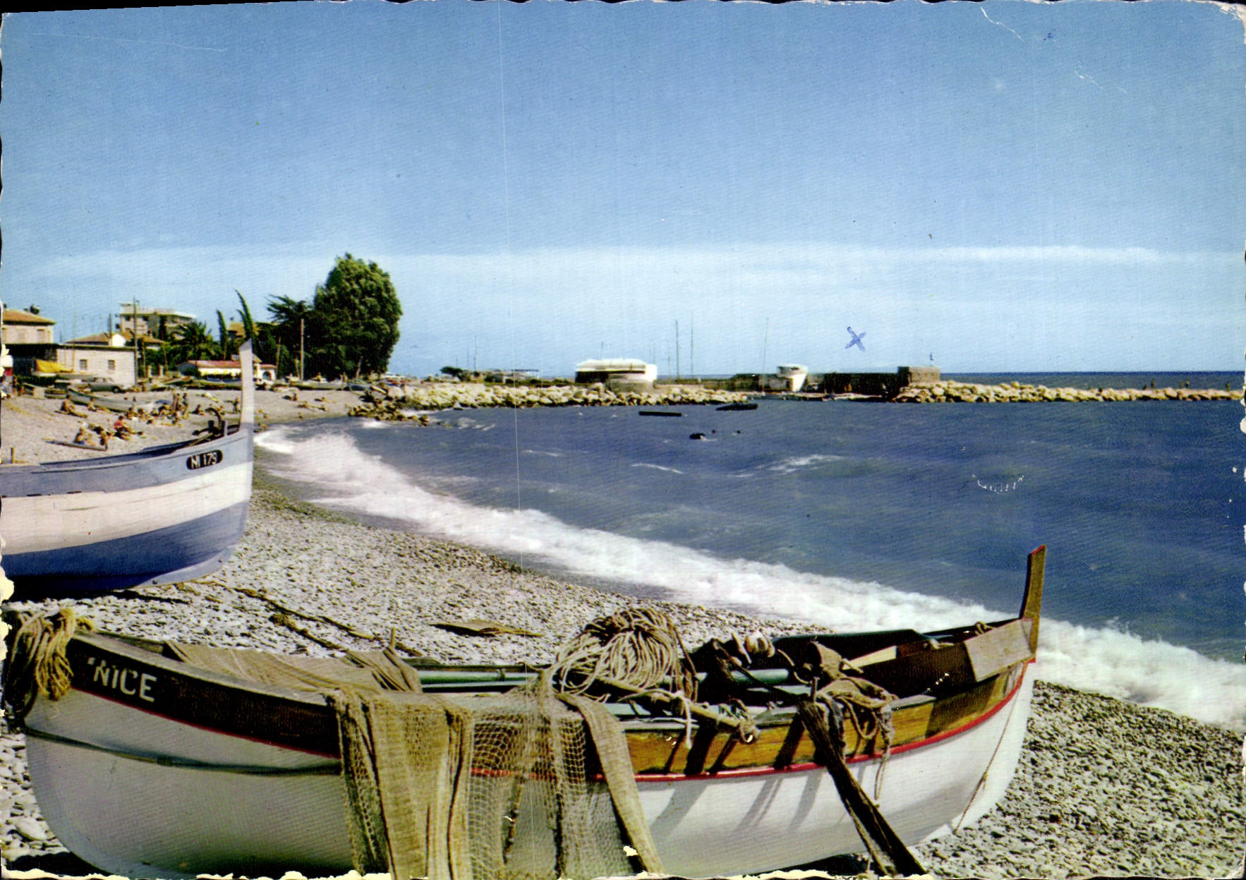 CPSM Cros de Cagnes Reflet de la Cote d'Azur Un Coin de la Plage du Port