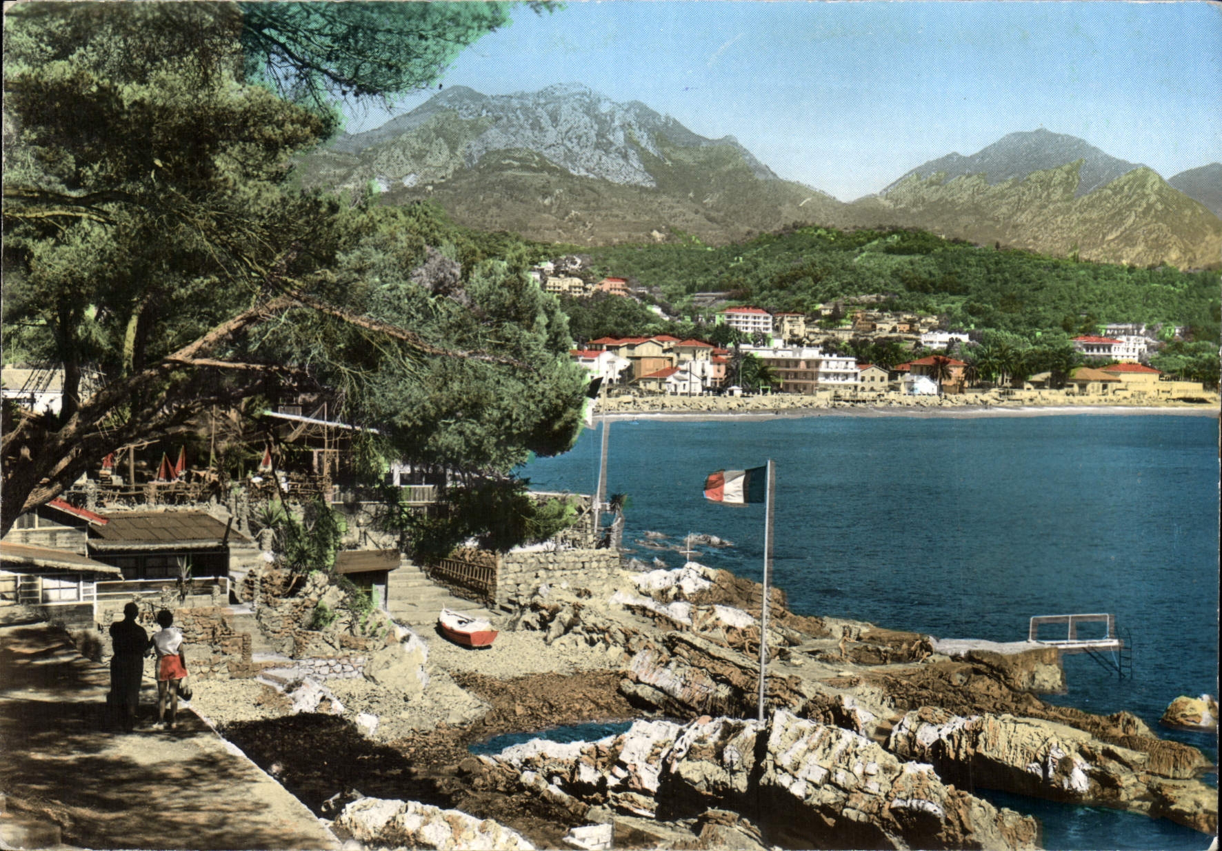 CPSM Roquebrune Cap Martin La Cote d'Azur Promenade au bord de mer