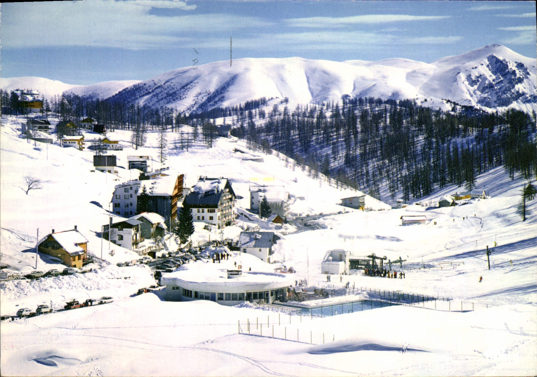 CPSM Valberg (Alp Mar) Alt 1700 m Station ete hiver La Piscine sous la neige