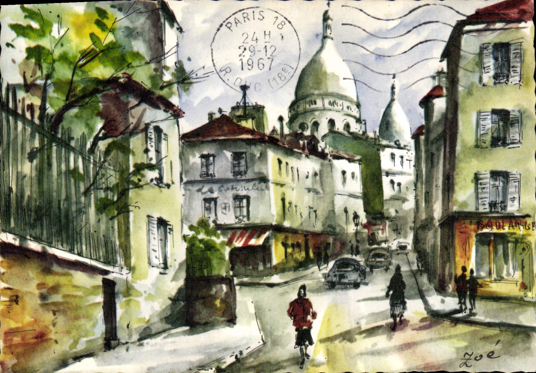 CPSM Paris Rue Norvins et Montmartre