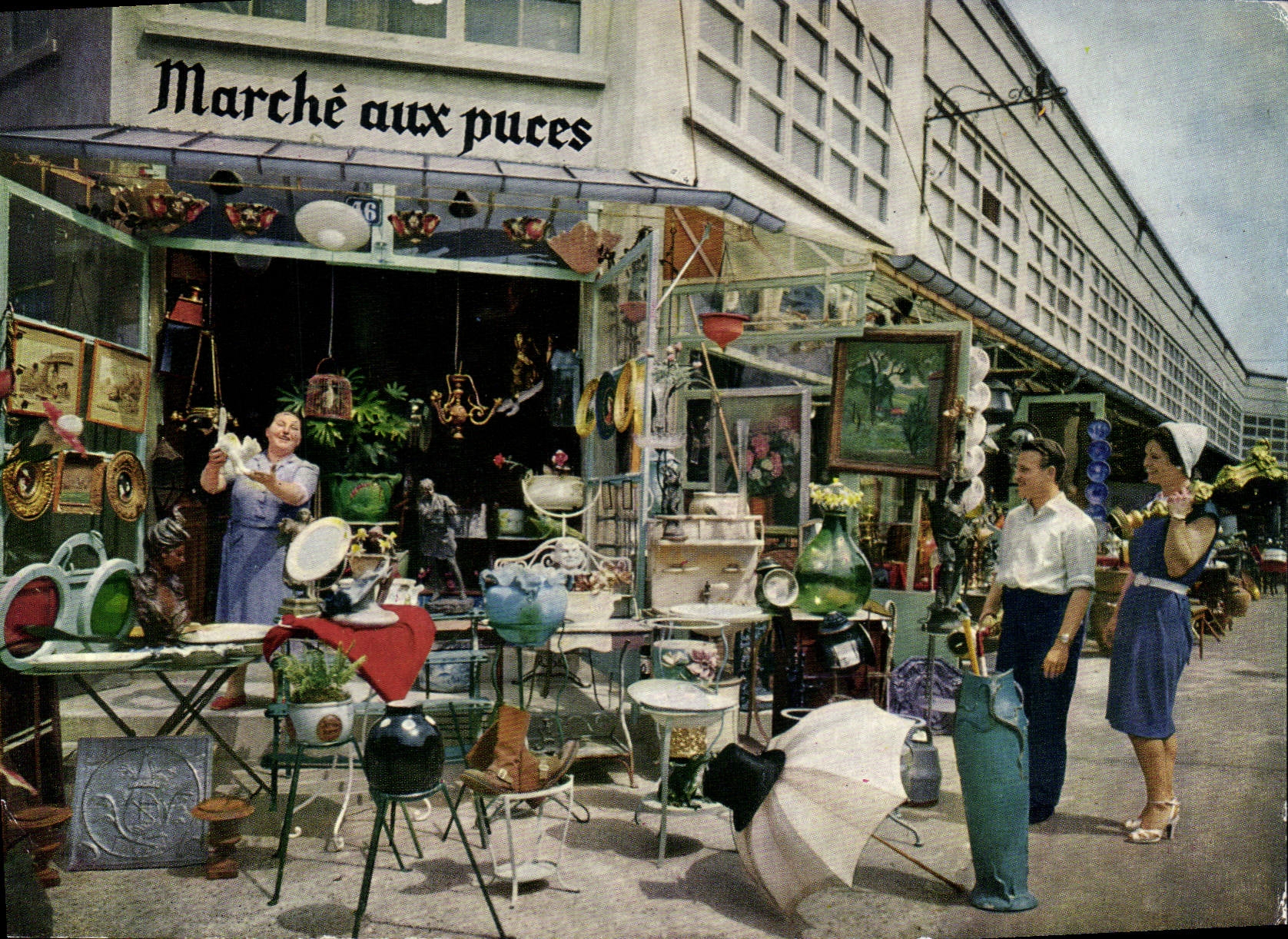 CPSM Paris Le Marche aux Puces