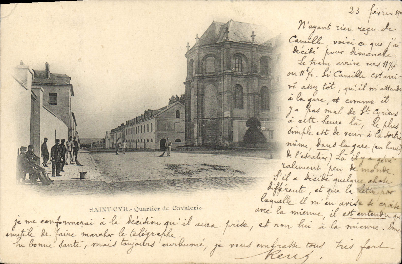 CPA Cyr Saint Cyr Quartier de Cavalerie