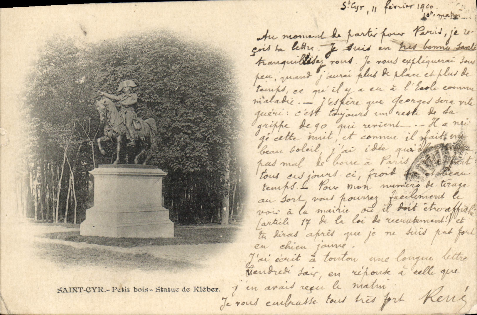 CPA Cyr Saint Cyr Petit bois Statue de Kleber