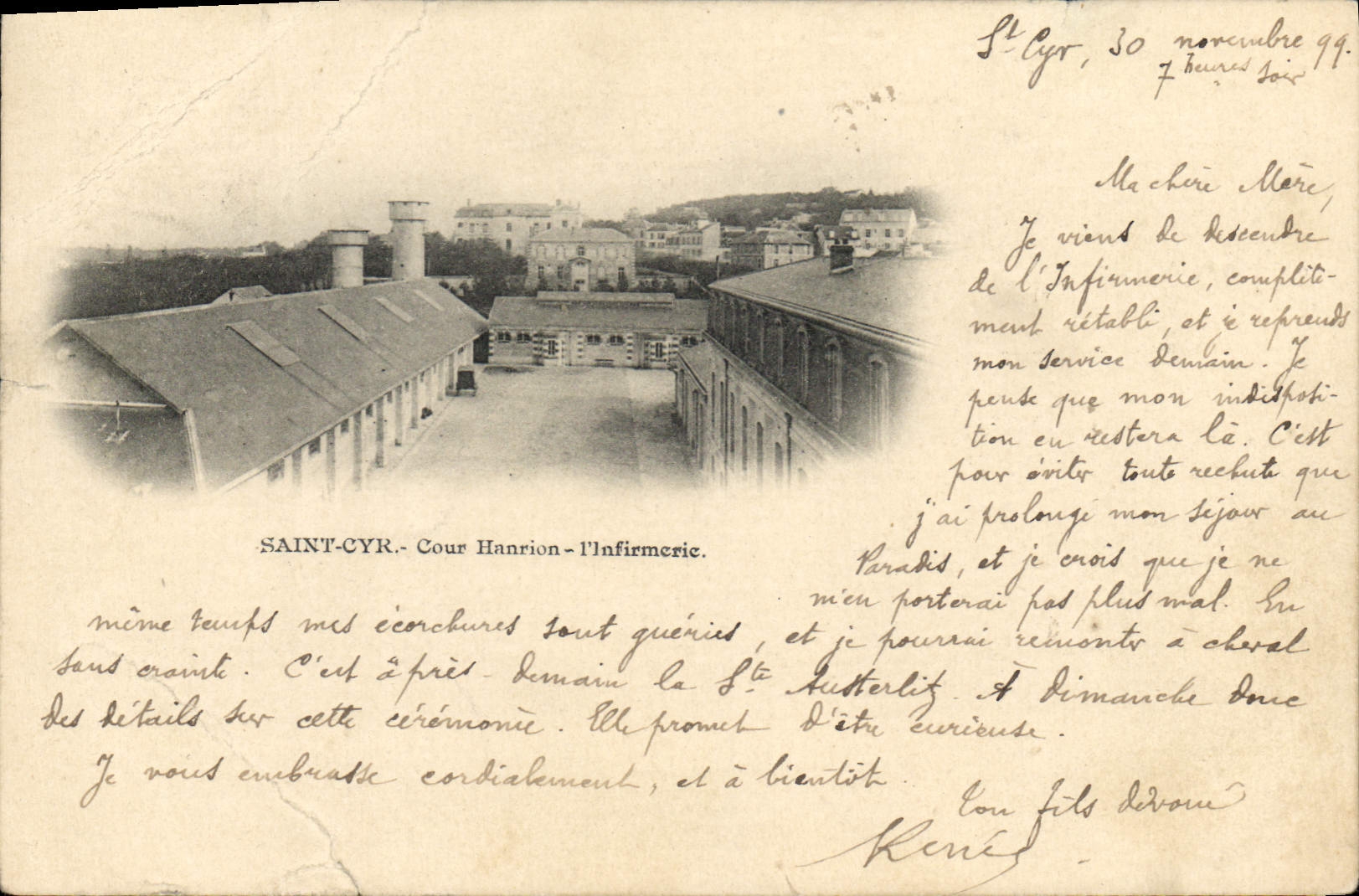 CPA Cyr Saint Cyr Cour Hanrion l'Infirmerie