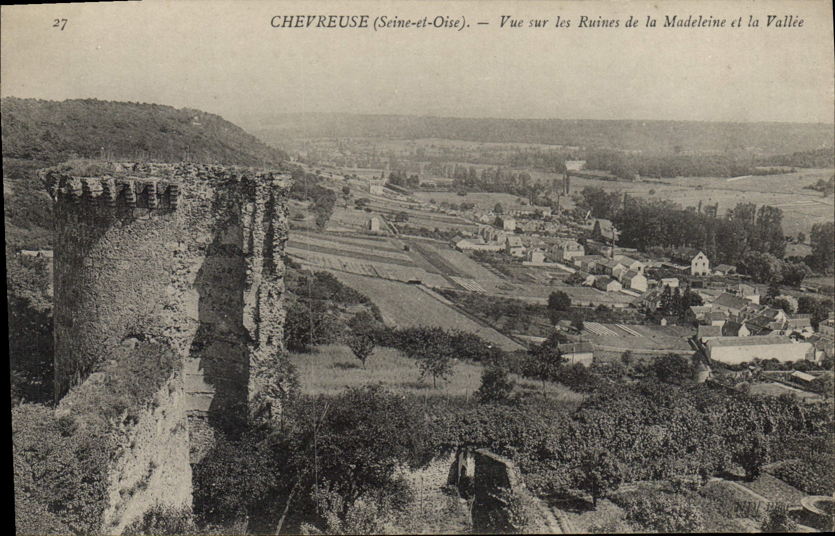 CPA CHevreuse (Seine et Oise) Vue sur les Ruines de la Madeleine et le Vallee