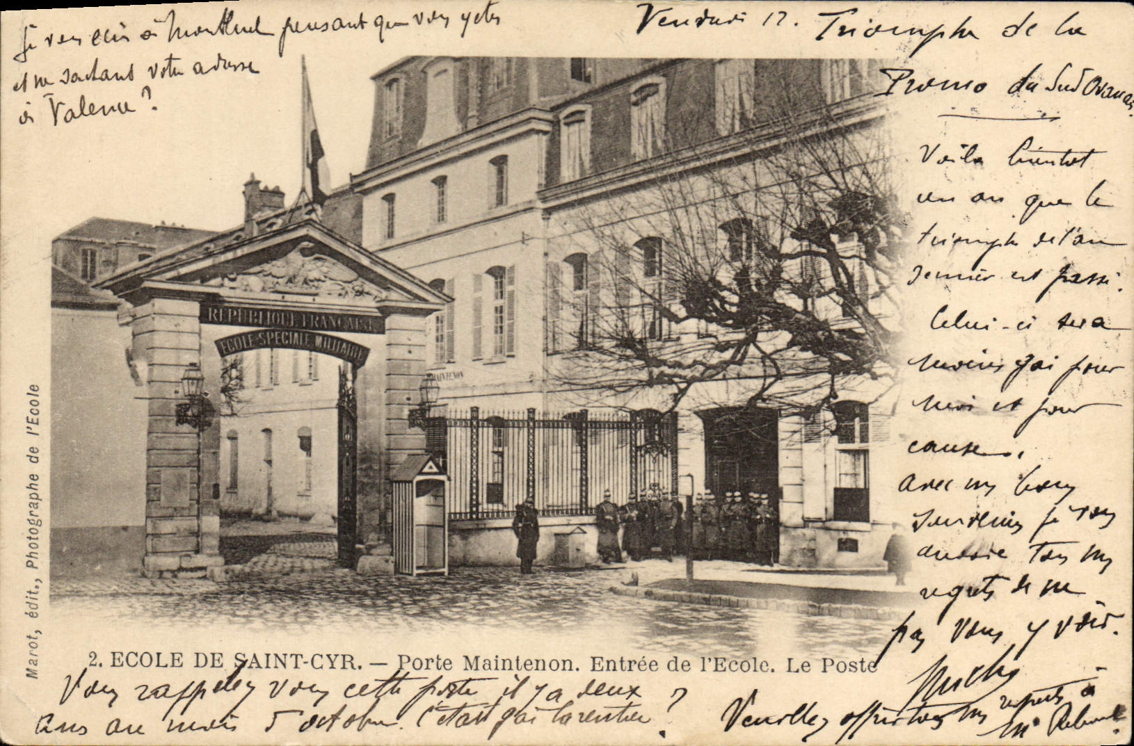 CPA Cyr Saint Cyr Ecole de Saint Cyr Porte Maintenon Entree de l'Ecole le Poste