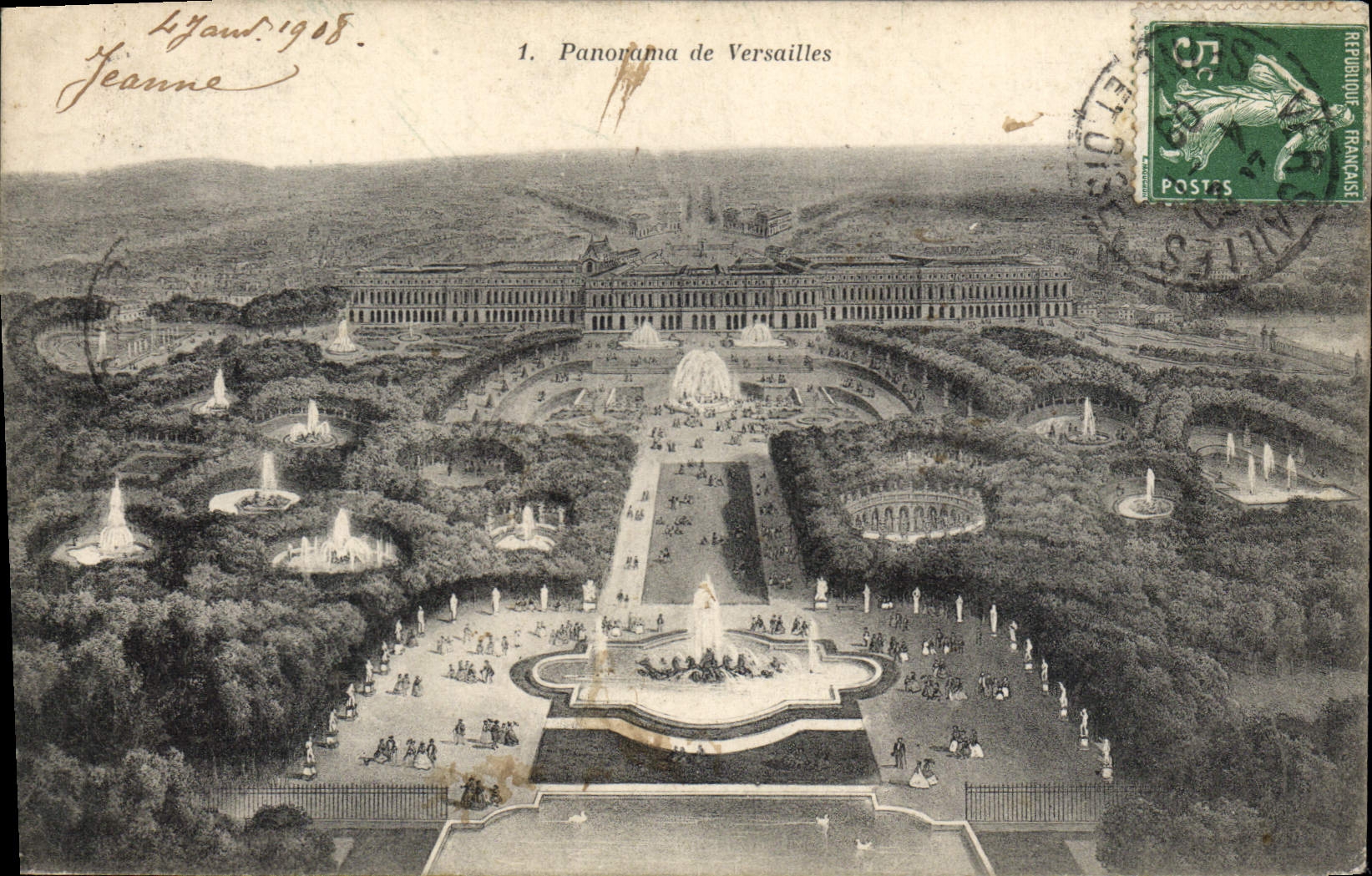 CPA Versailles Panorama de Versailles