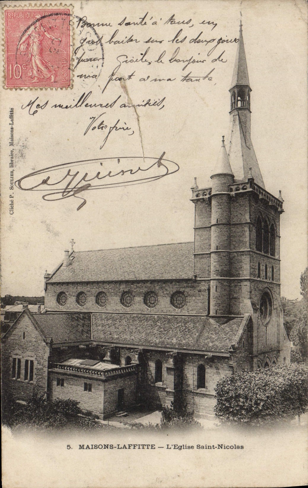 CPA Maisons Laffitte L'Eglise Saint Nicolas